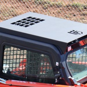 Total Skid Steer Protection Package for the Kioti TL750. Includes coupler guard, roof guard, and bumper guard with optional winch box add on.